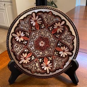 Vintage Enamel on Copper 8”Wall Plate-Stunning Wall Decor